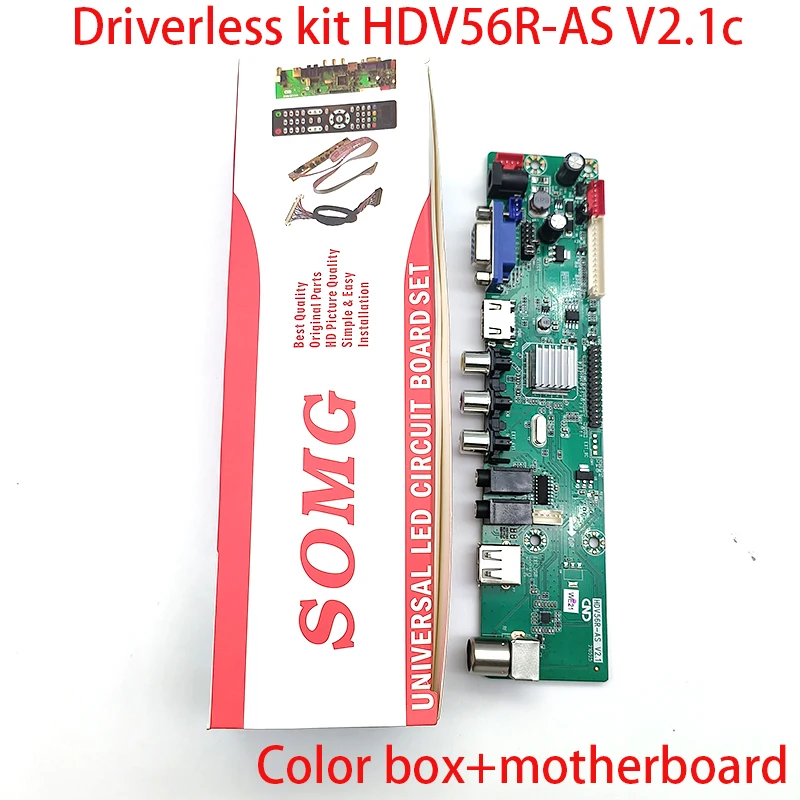 Фото Материнская плата V56 без драйверов HDV56R/U-AS V2.1, одноканальная AV TV-плата с английской маркировкой, в цветной коробке, с поддержкой различных разрешений №2