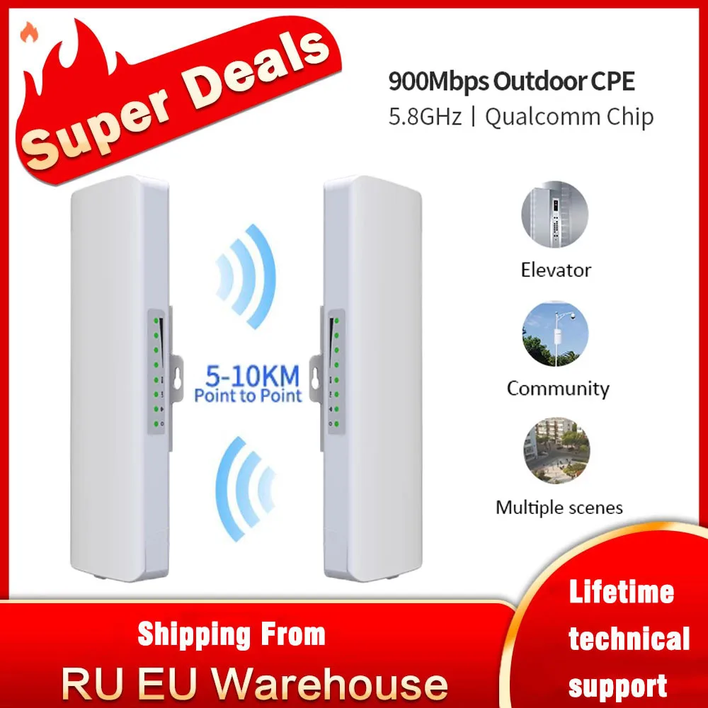 

For Iot CPE Wireless Router 5KM 5GHz 11ac 867Mbps Outdoor Client AP WiFi Extender Access Point with POE Adapter Nanostation