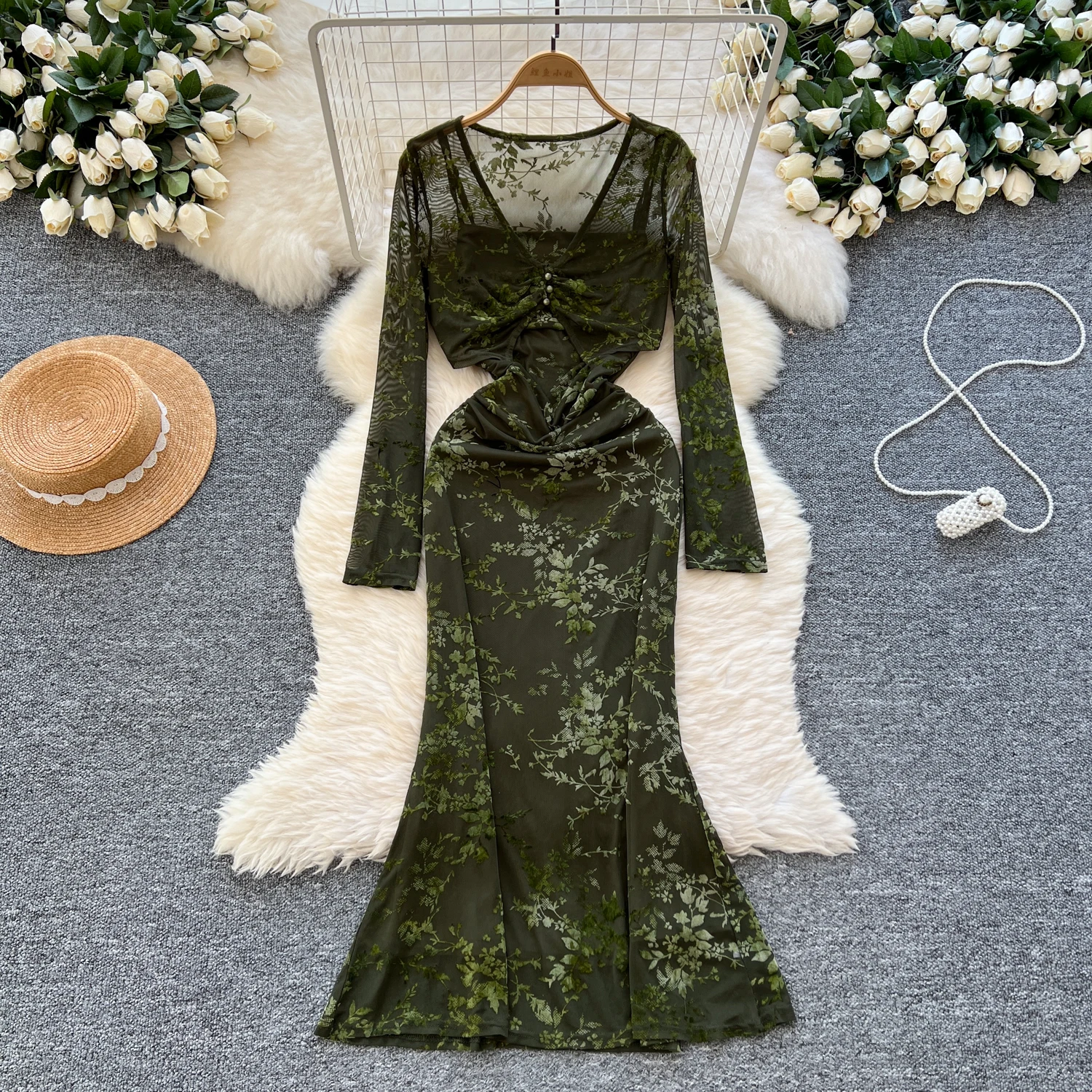 Сексуальное винтажное элегантное шикарное платье с принтом на тонких бретелях