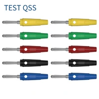 qss 10pcs 4mm copper banana plug can be connect test probes for speaker amplifier q 10020