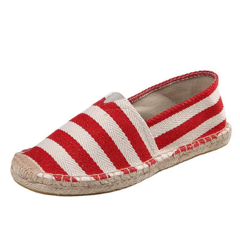 

Shallow Mouth Shoes Woman Flats Dress Hemp Basic Canvas Rubber Cotton Fabric Shoes Woman Flats Shallow Mouth Dress Hemp Rubber F