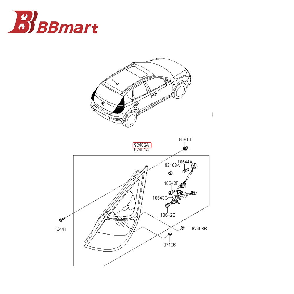 

92402-1Z000 BBmart Auto Parts 1 Pcs Tail Light Rear Lamp Right For Hyundai I30 10 Wholesale Factory Price Car Accessories