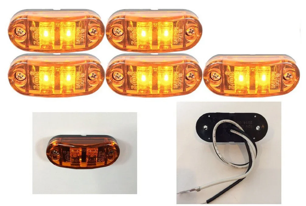 10 шт. 2 5 &quotянтарно-красный прицеп светодиодный габаритный мини-светильник с