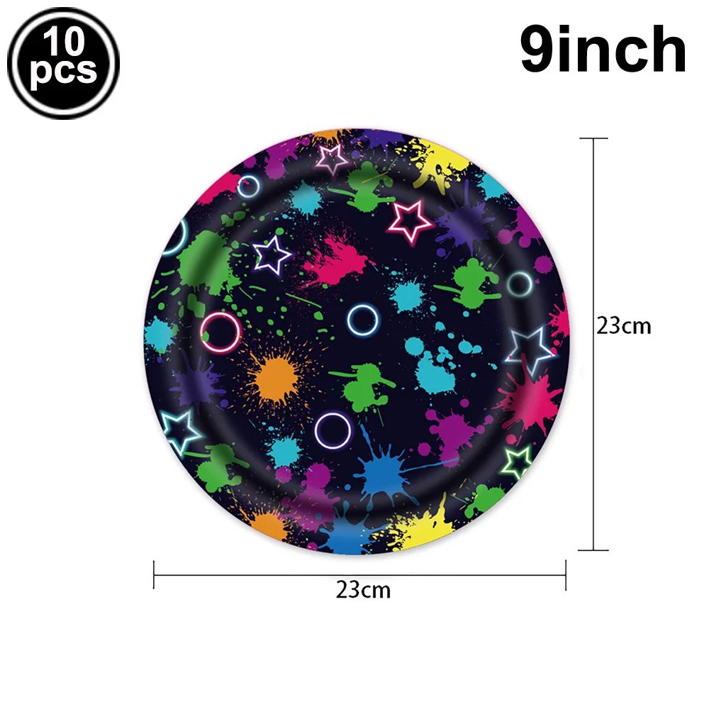 Светящиеся неоновые тарелки для вечеринок чашки салфетки скатерть посуда