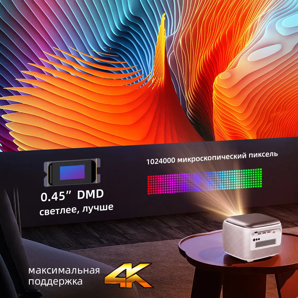 Бесплатный экран BYINTEK R20 3D Автофокус Smart Android WiFi Портативный светодиодный DLP