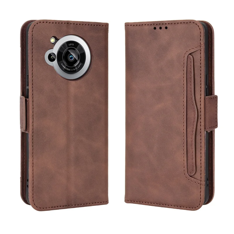 For Sharp Aquos R7 Flip Case Style Skin Feel Wallet Leather Phone Cover R6 SH-52C With Separate Card Slot