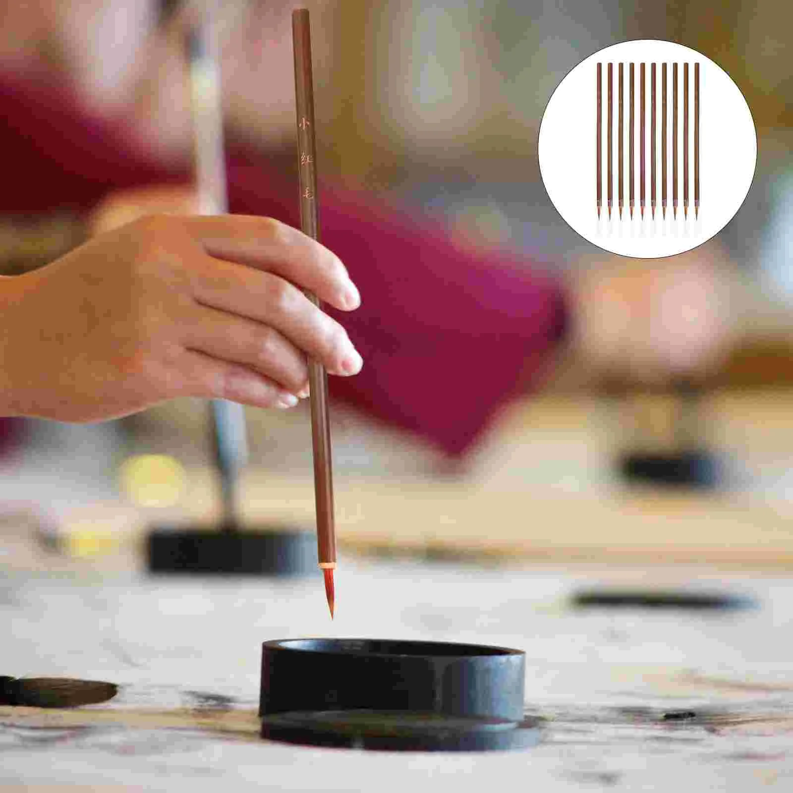 10 шт. кисти для письма ручки рисования каллиграфии студентов бамбуковые