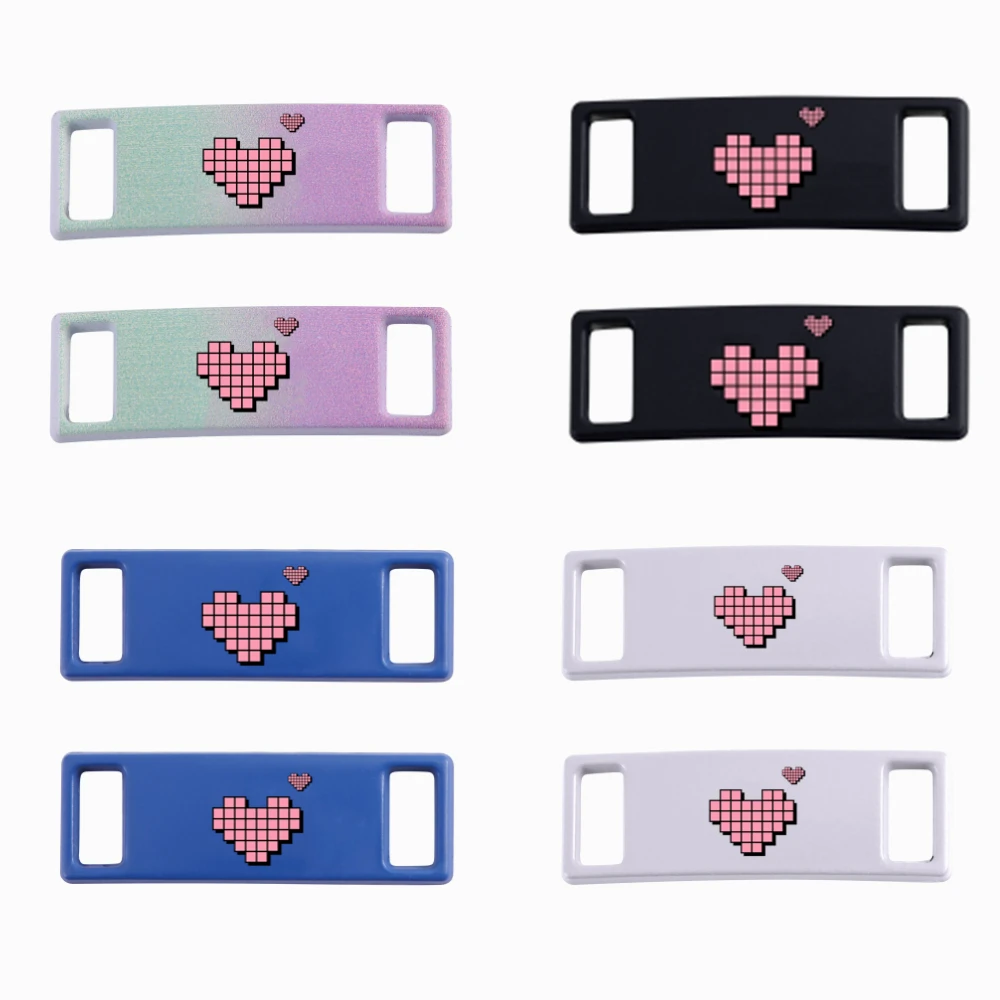 

Pixel Pink Hearts Shoelace Buckle Metal Laces AF1 Shoe Buckle Accessories Metal Lace Lock DIY Sneaker Kits Metal Lace Buckle