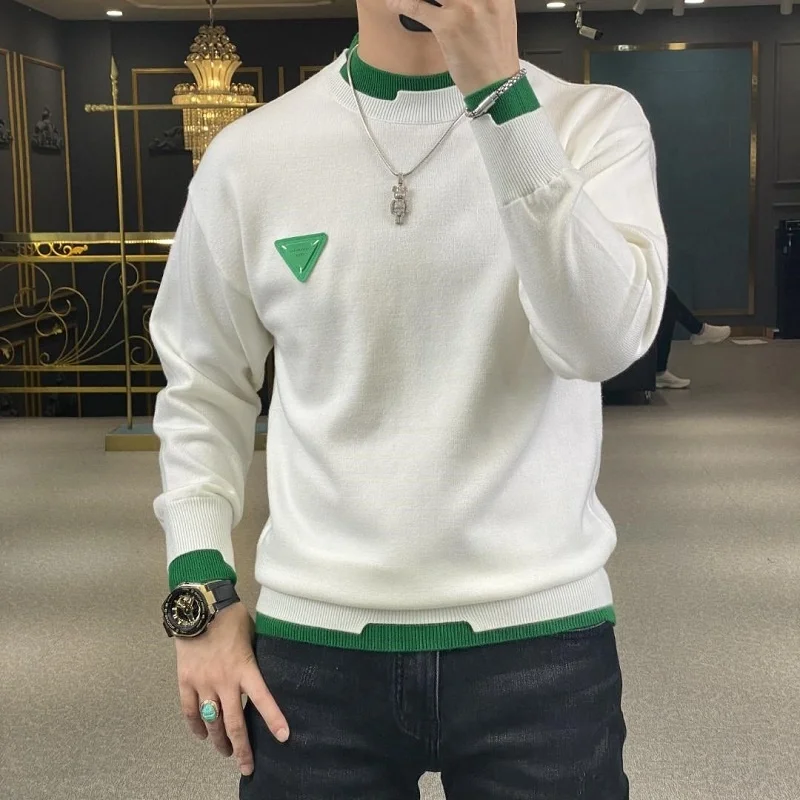

Men's Knitted Long Sleeved Sweater And Round Neck Sweater, Fashion, Fitness And Leisure, Autumn And Winter