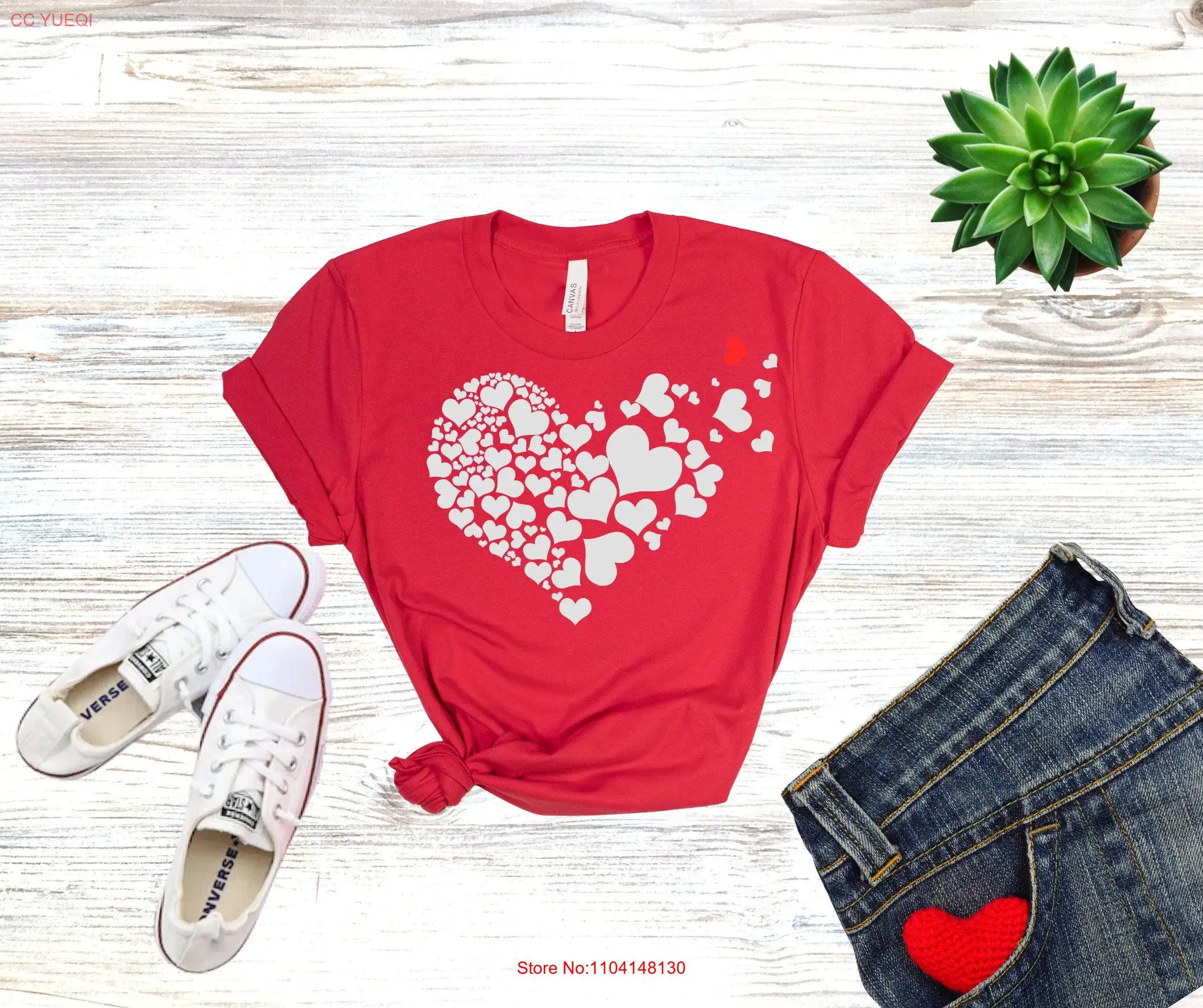 Футболка с блестками HearT Be Mine My Valentine Candy Hearts круглым вырезом размера плюс Love