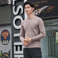 korean style men o neck sweater long sleeve knit autumn daily casual business streetwear male warm tshirt