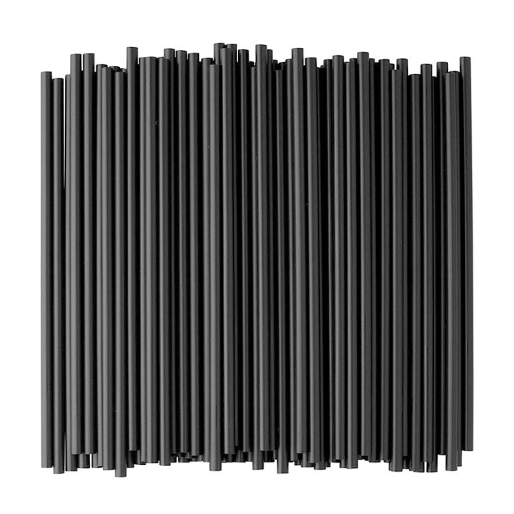 

100Pcs Black Plastic Straws Disposable Rietjes 21cm Long Flexible Cocktail Straw For Kitchen Beverage Accessories