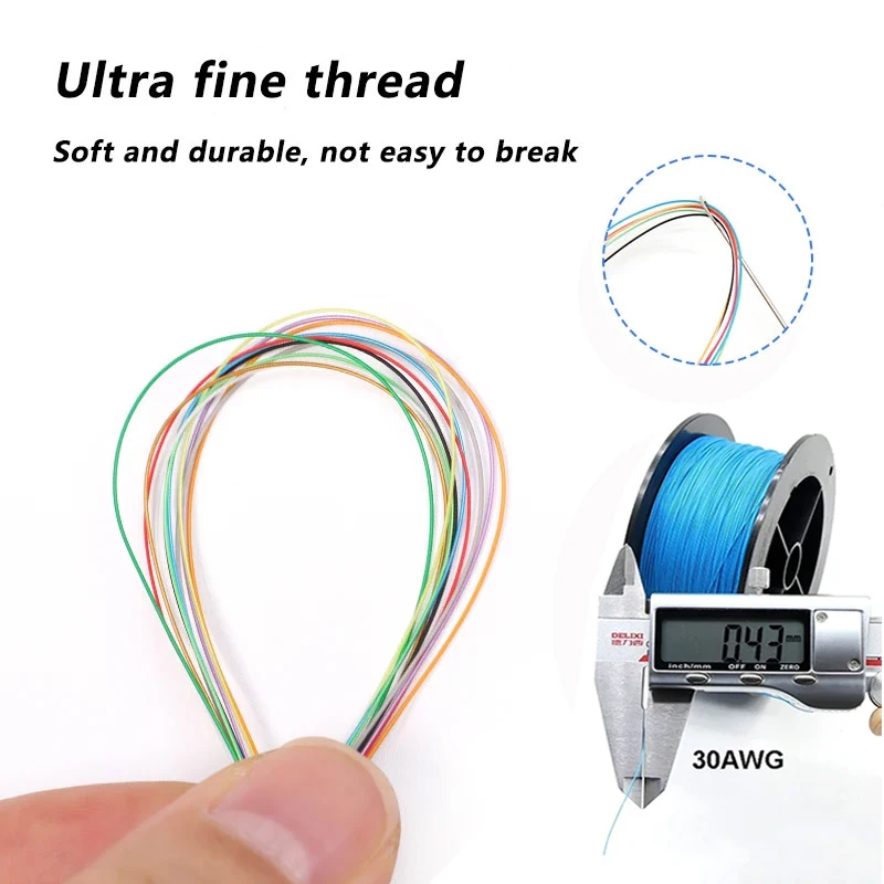 Фото 24AWG PTFE одинарный медный провод UL1423 PVDF с изоляцией посеребренный 1-ядерный микротонкий высокотемпературный электрический кабель №3