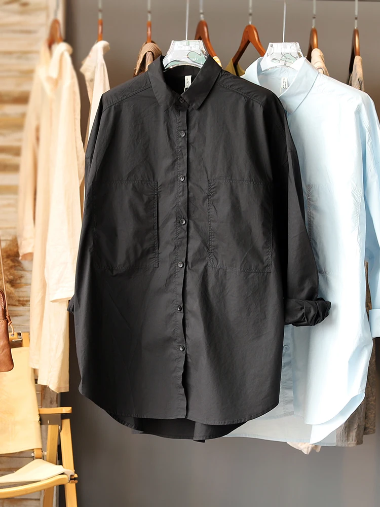 Осень 2024 модная повседневная художественная свободная рубашка больших размеров