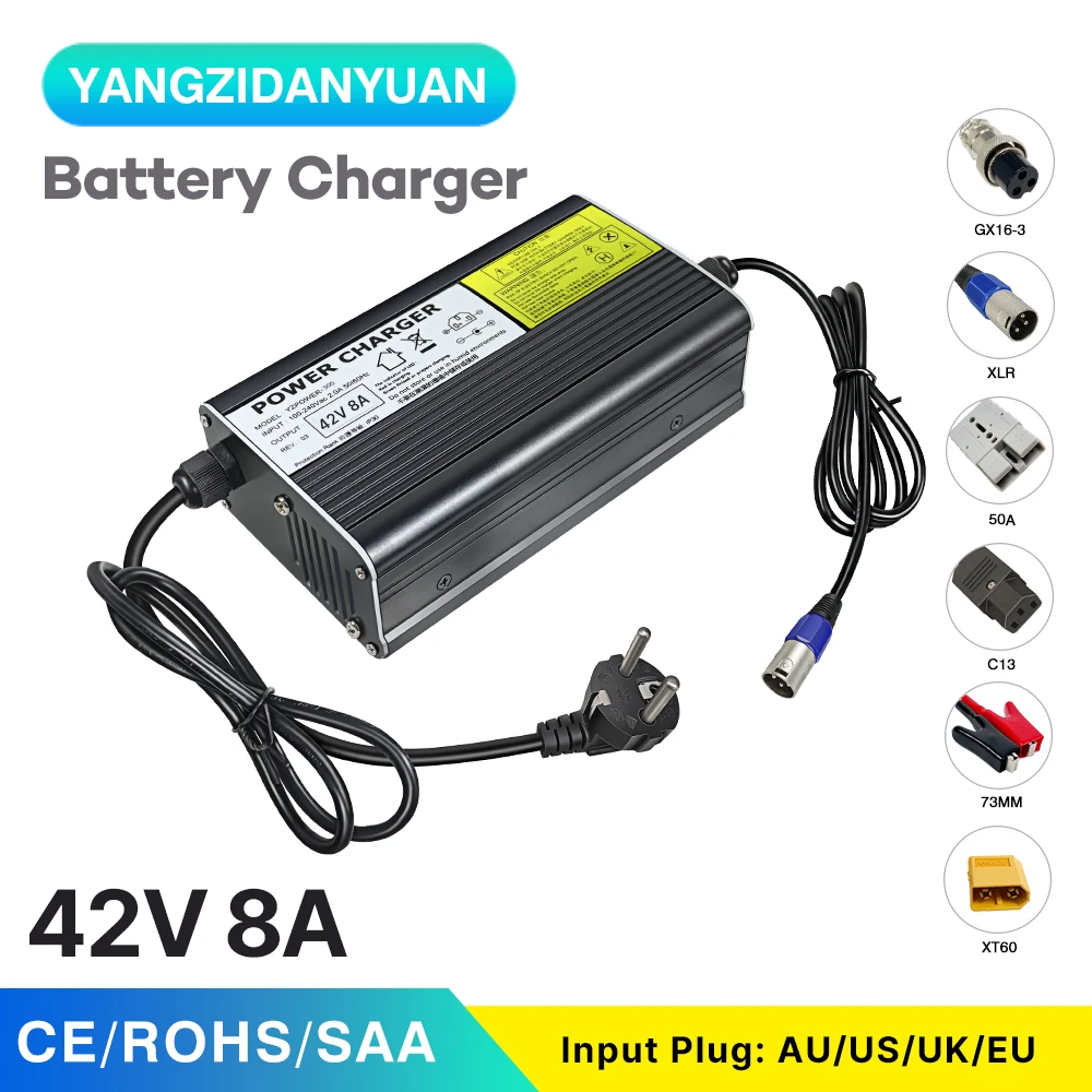 Умное зарядное устройство для литиевых аккумуляторов 42 в, 8 А для 36 В, 10S, литий-ионный аккумулятор, литий-полимерный Электрический источник питания для велосипеда, скутера, электровелосипеда