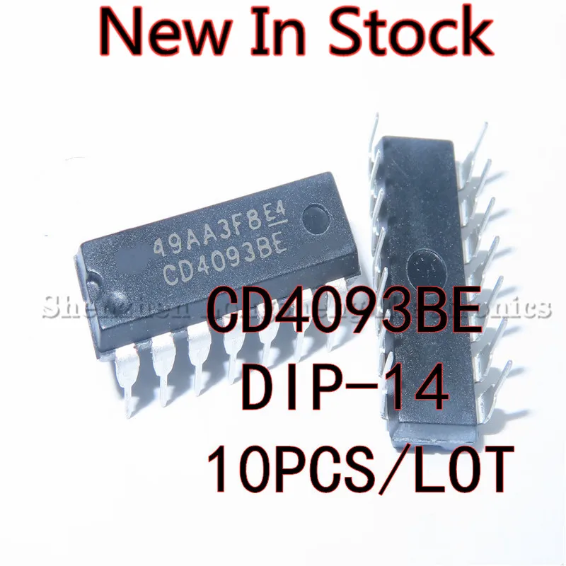 

10PCS/LOT NEW CD4093BE HEF4093 HCF4093 DIP-14 Schmitt trigger In Stock