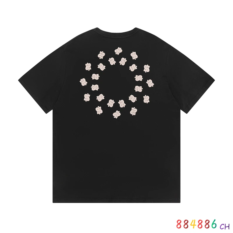 

Футболка Askyurself для мужчин и женщин, тисненый старинный топ с коротким рукавом, с принтом кешью и цветами, 1:1 Гог