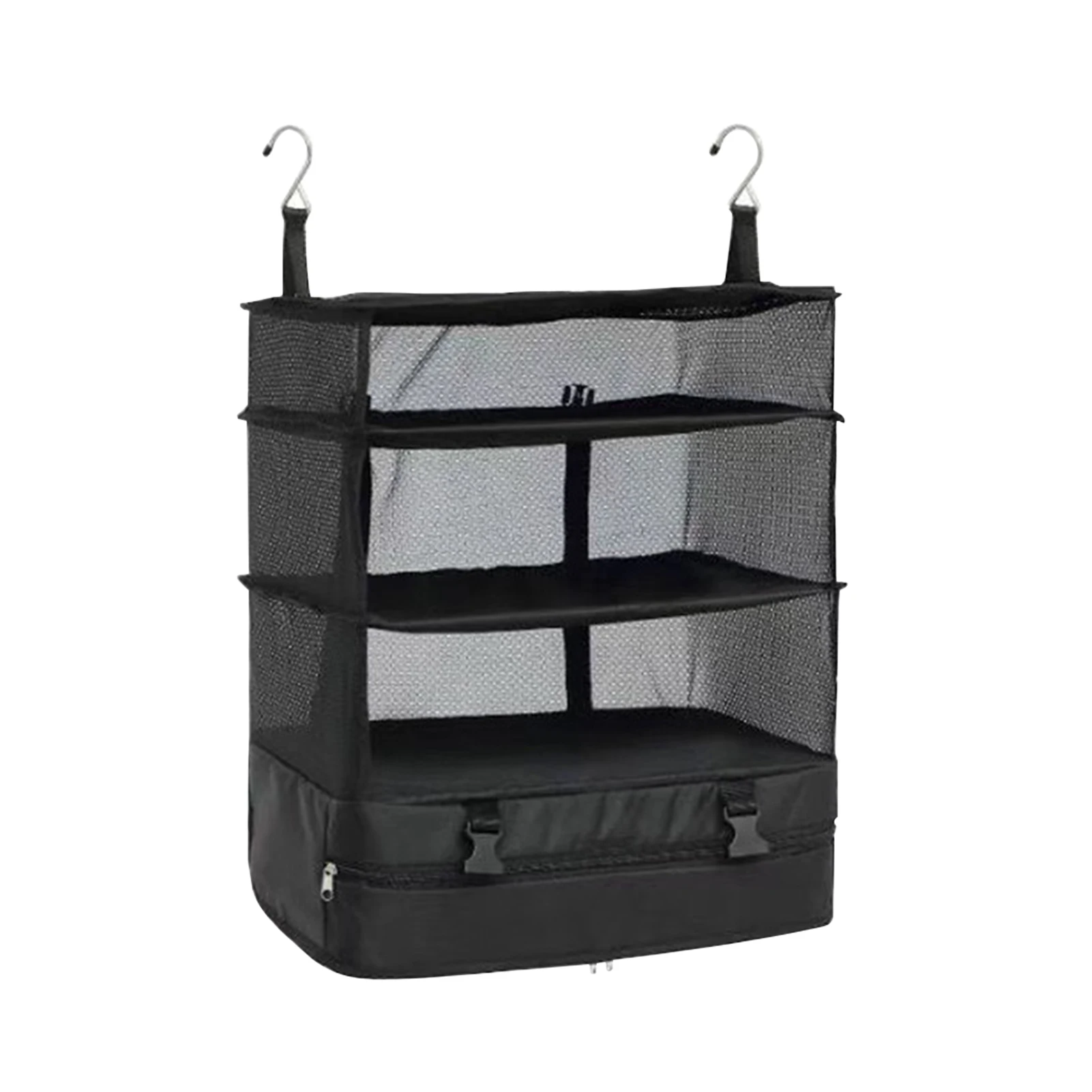 

Garment Storage Hanging Bag Outdoor Camping Interlayer Mesh Travel Portable Foldable Zipper Door Wall Cloth Wardrobe Accessories