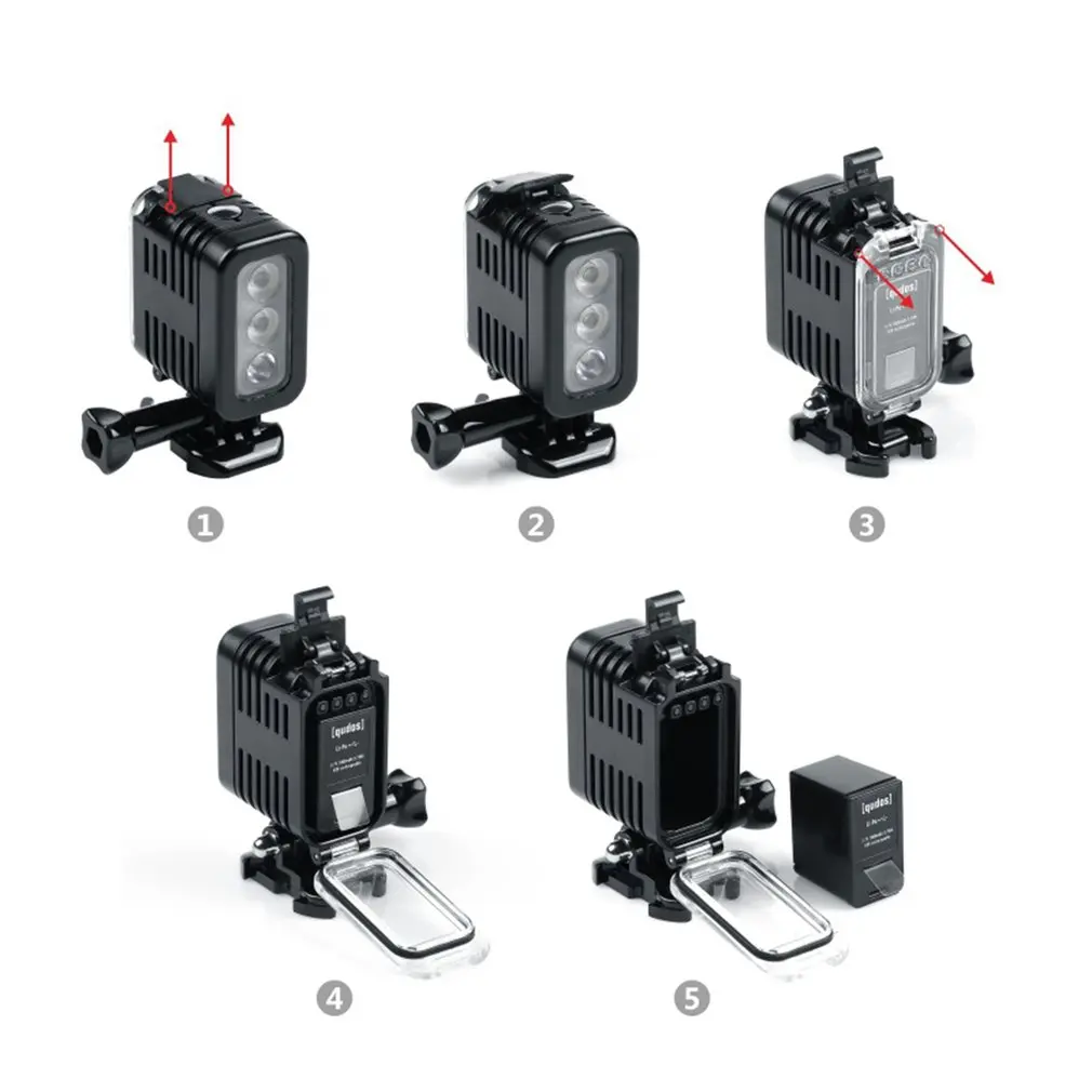 Водонепроницаемый светодиодный прожсветильник Тор для видеосъемки HONGDAK 45 метров