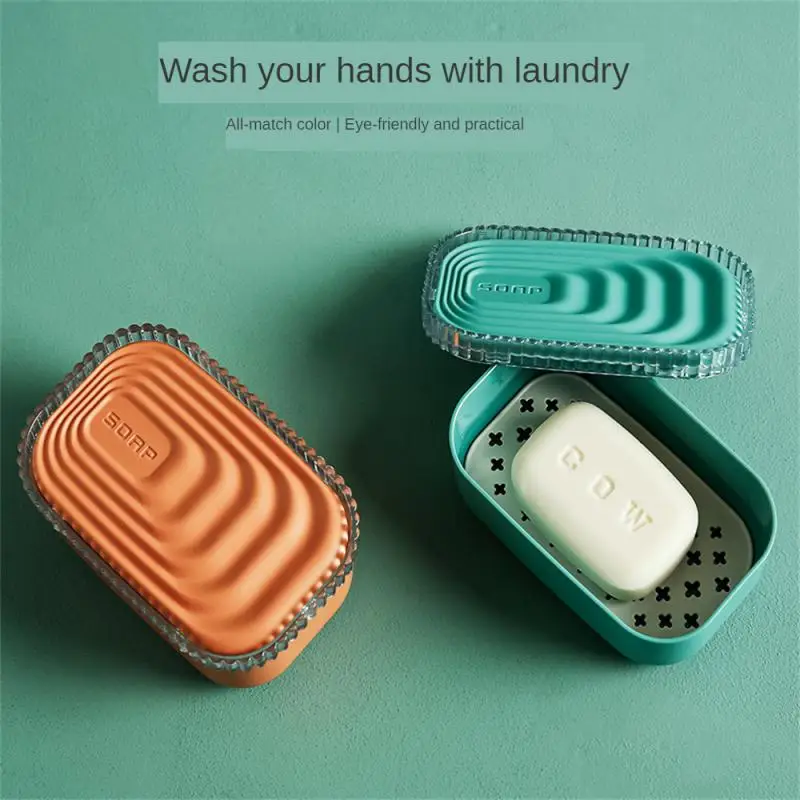 

14.5×9.5×5cm Drain Soap Box Creative Simple Soap Holder Anti-smashing Thick Portable Soap Box Bathroom Products Pp 1pcs Soap Box