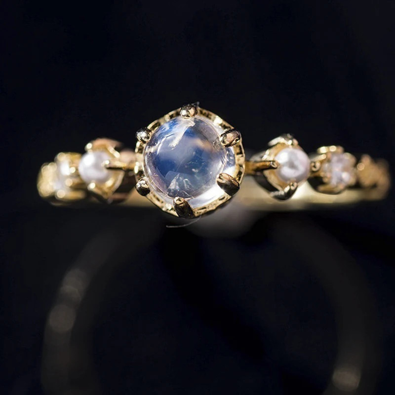 

Fashion Temperament White Zirconia Pearl Ring for Women Simple Wedding Engagement Ring Crystal Jewelry Accessories