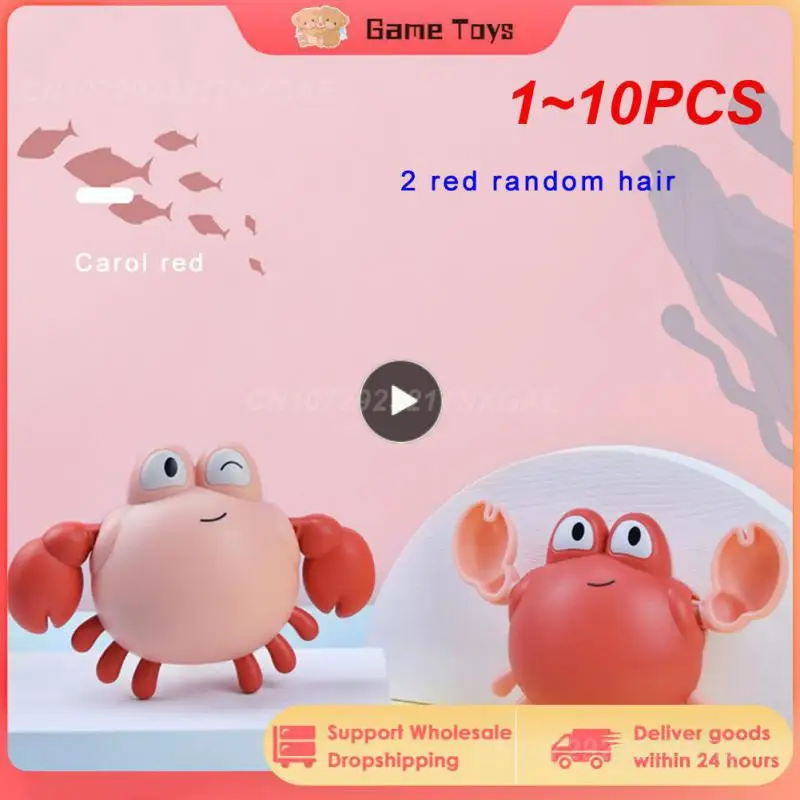 

1~10PCS Baby Toys Bathing Ducks Cartoon Animal Whale Crab Swimming Pool Water Play Game Chain Clockwork Bath Toys For Children