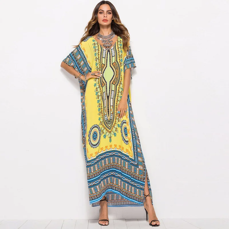 Женское облегающее платье с этническим принтом вечернее в африканском стиле