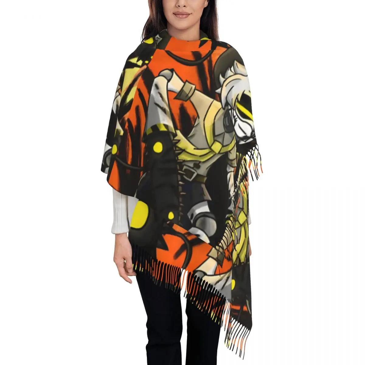 Robot Murder Drones V Uzi Шарф с длинной кисточкой Теплые мягкие шали Wrpas Женские головные