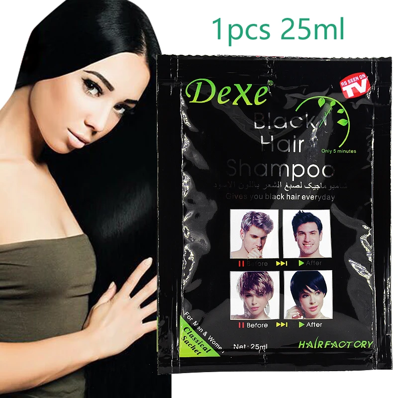 

1pcs dexe hair color product Fast black hair shampoo white become black hair color Grey hair removal for men and women Hair care