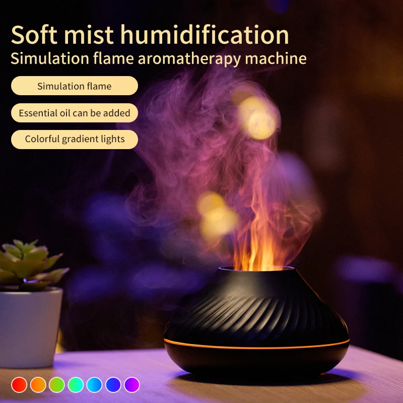 

Flame Effect Air Humidifier Simulation Flame Aromatherapy Machine USB Household Air Humidifier Aroma Diffusor Essential Oil