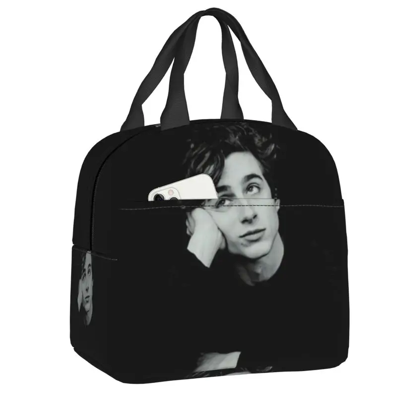 

Timothee Chalamet Insulated Lunch Bag for Women Leakproof 90s TV Actor Thermal Cooler Lunch Box Kids School Children