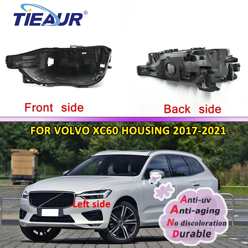 

Car High Standard Headlight Housing Base Plastic Black for Volvo XC60 2017 2018 2019 2020 2021 Lampshade Lens Lamp Back Cover