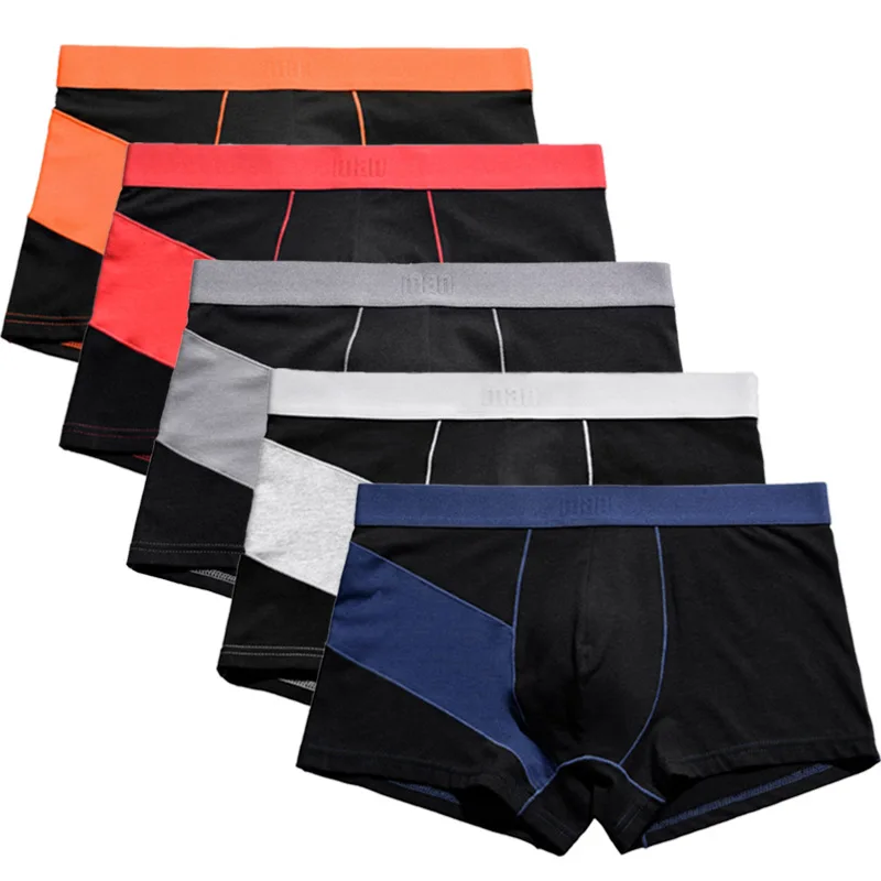 

Men's Panties Combed Cotton Fashion Color Bump Stitching Boxers Mid-waist Large Size Loose Boxers
