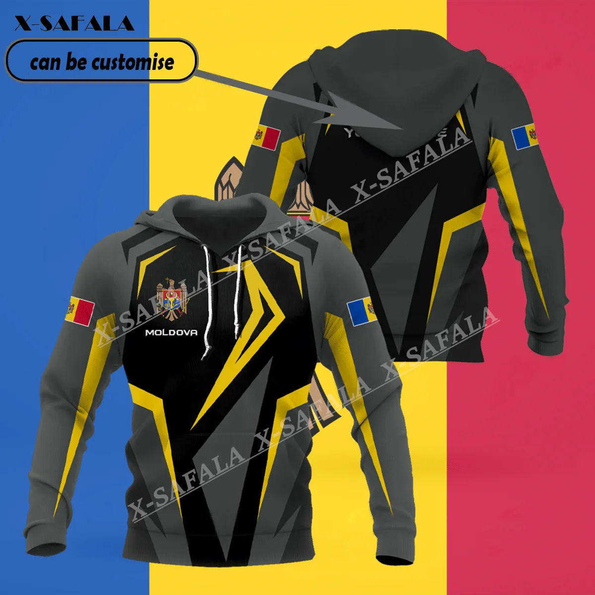 

CUSTOMIZED NAME MOLDOVA Coat Of Arm Eagle Flag 3D Print Zipper Hoodie Men Pullover Sweatshirt Hooded Jersey Tracksuits Outwear