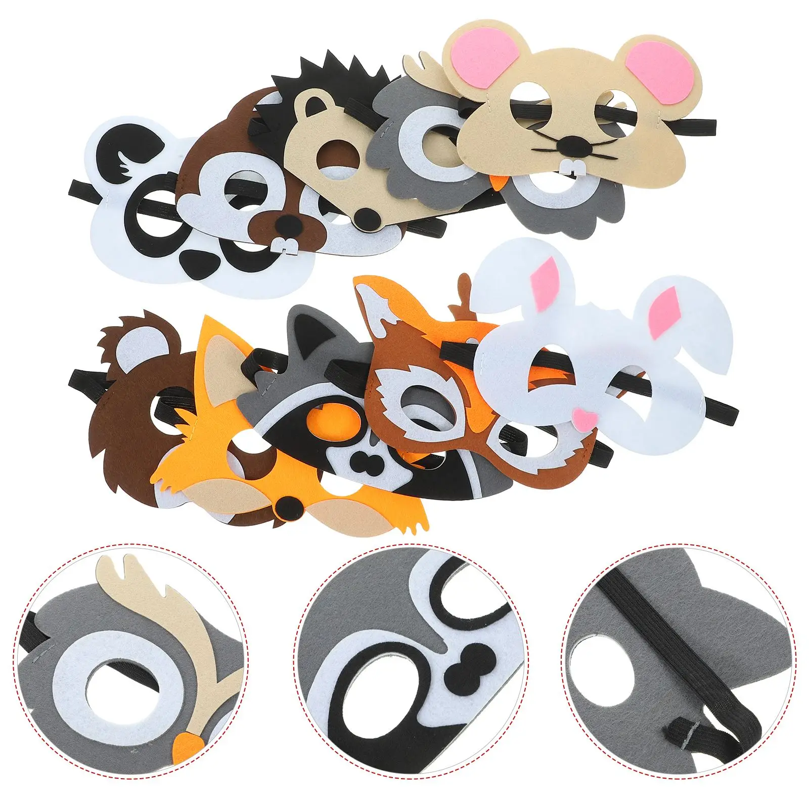 10 шт. мультяшные маски фетровая маска с животными джунглей для лесной тематики