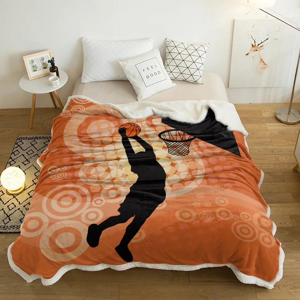 

Basketball Shooting Sports Plush Throw Blanket Sherpa Fleece Bedspread Blankets Sofa Cover Bedding Picnic Wool Soft Blanket