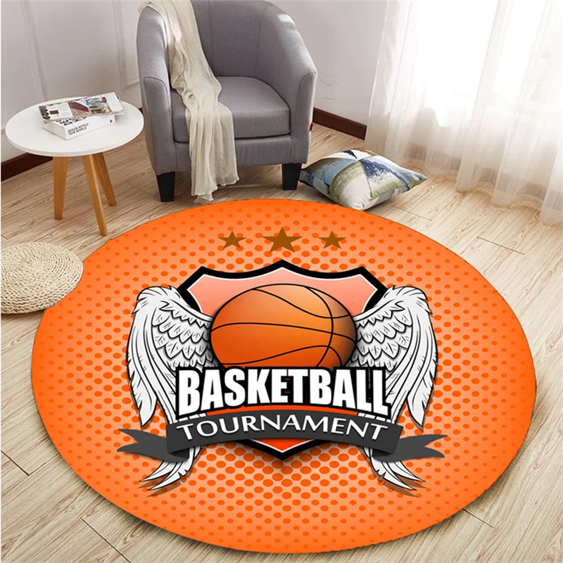 3D printed baseball sports pattern circular carpet bedroom, family living room,office,bathroom mat and children's area, yoga mat