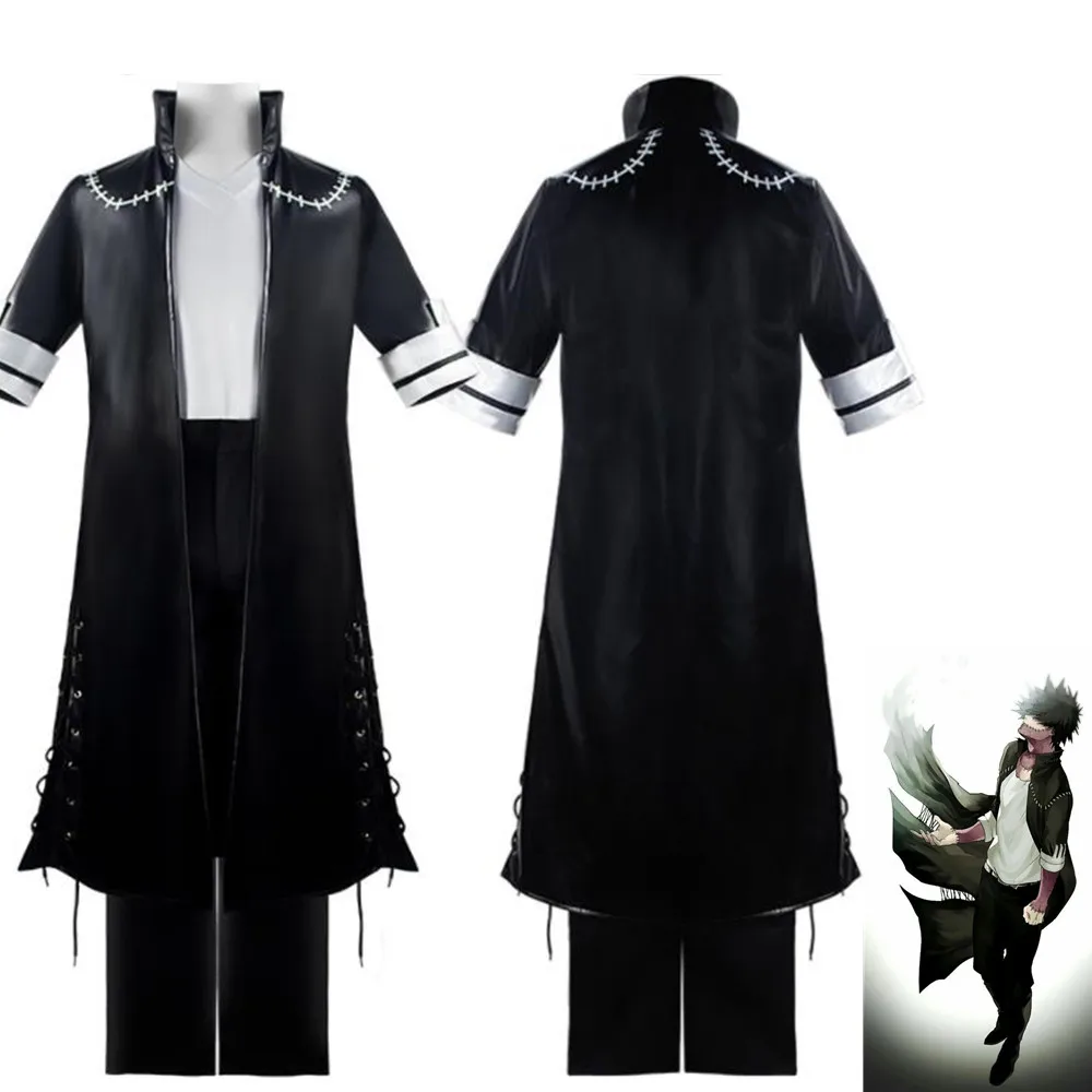 

Anime My Hero Academia Cosplay Dabi Men's Short Sleeved Leather Trench Coat Pants Uniform Suit Halloween Costumes Gift