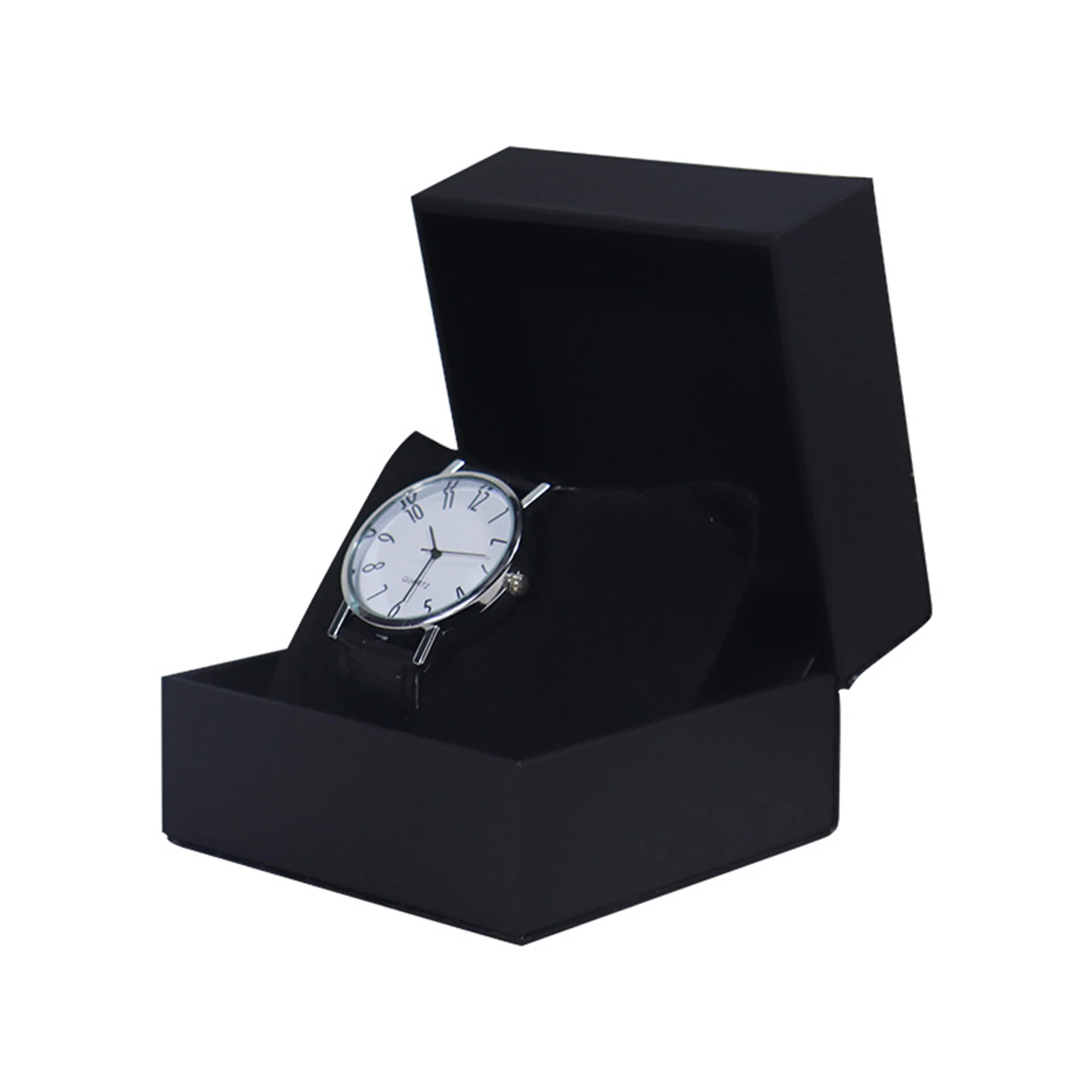 Pu right-angle leather watch box single watch case flip-top watch display box wholesale stock enlarge