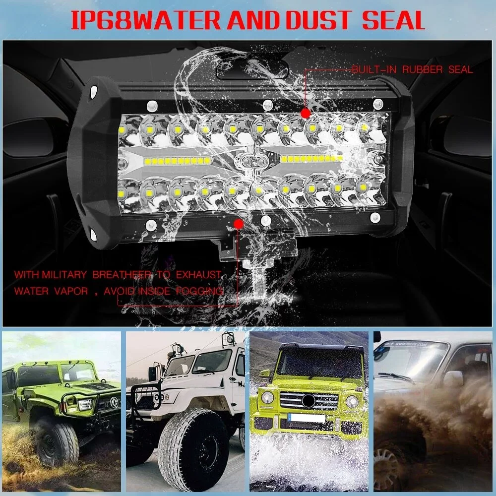 

7 Inch 400W 4WD Car Fog lamp Sportlight Led Light Bars Spot light Flood Beam DC9-30V For Work Offroad Car Tractor Truck