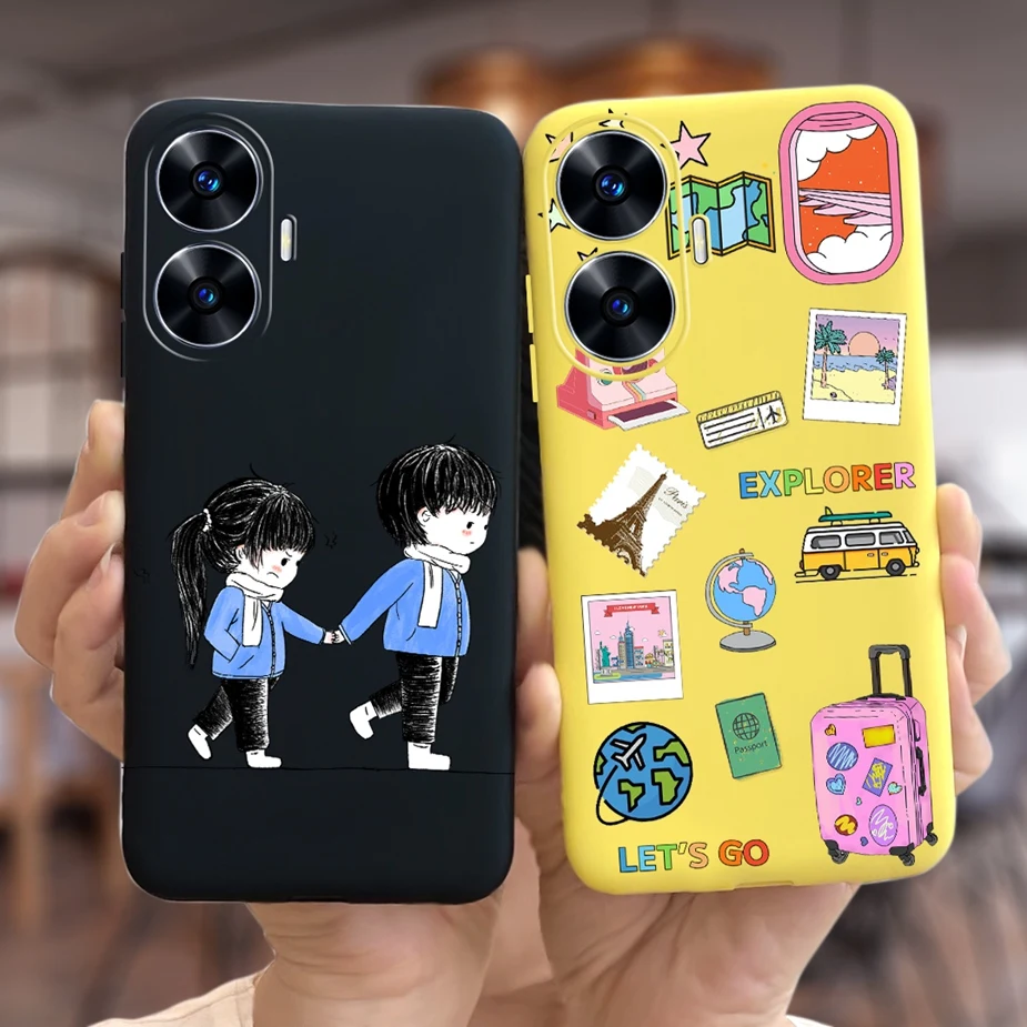 Чехол для Realme C55 чехол RMX3710 стильный яркий с рисунком мягкая задняя крышка из ТПУ