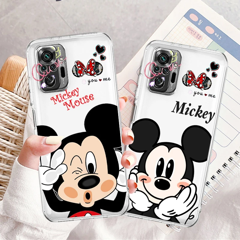 

Disney Minnie Mickey Cool Art Transparent Phone Case For Xiaomi Redmi Note 12 11E 11S 11 11T 10 10S 9 9T 9S 8 8T Pro Plus 5G 7