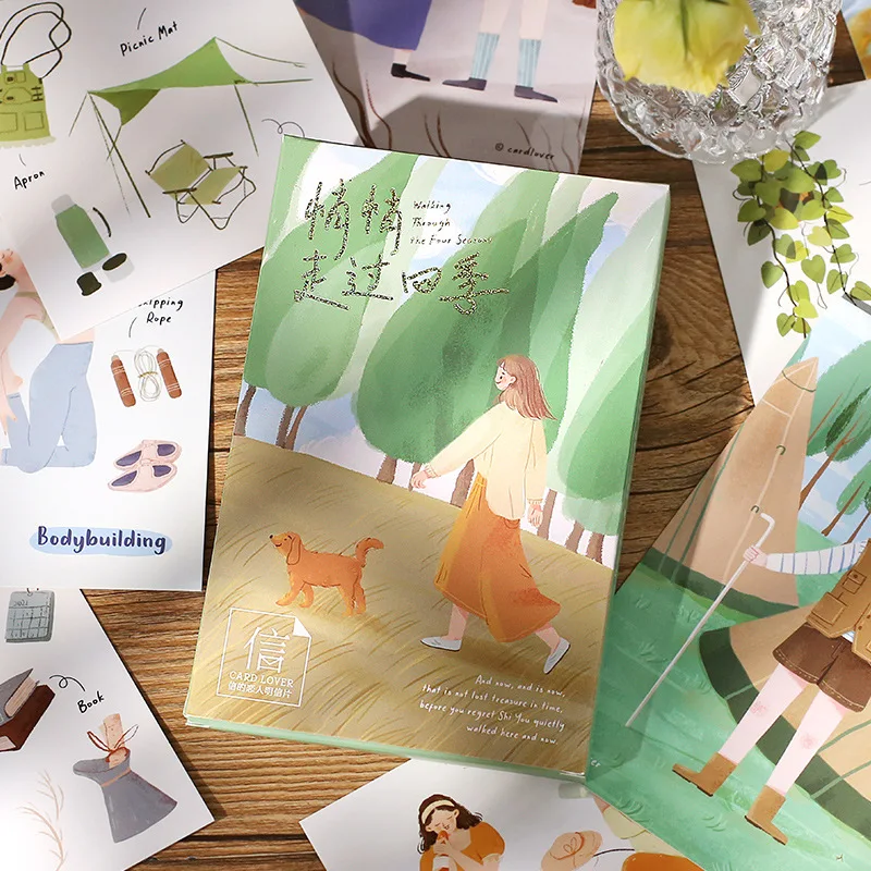 30 шт./лот креативные милые открытки для скрапбукинга из серии эстетических