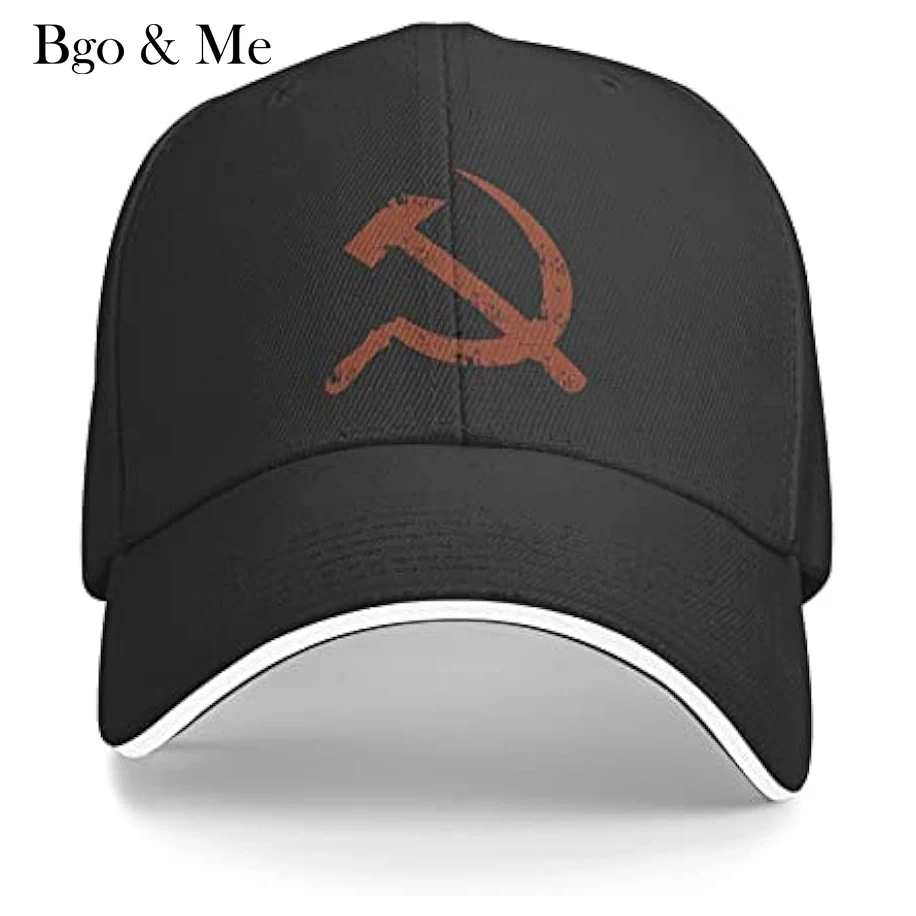 

Former Soviet Union Flag Hammer Sickle Unisex Baseball Cap Fits Men Women Adjustable Dad Hat Sandwich Bill Cap