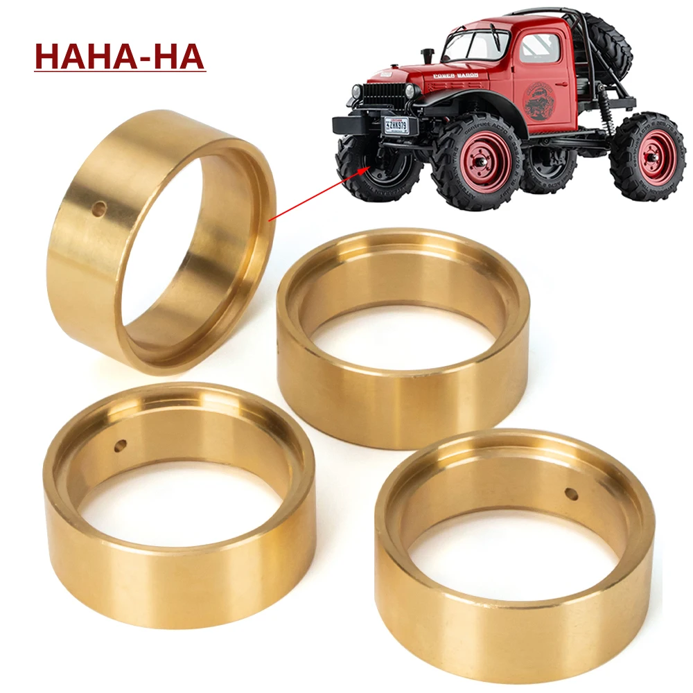 

4pcs Heavy Brass Axle Counterweight Wheel Hub Lnner Rings for FMS 1/24 POWER WAGON FCX24 RC Crawler Car Model Upgrade Parts