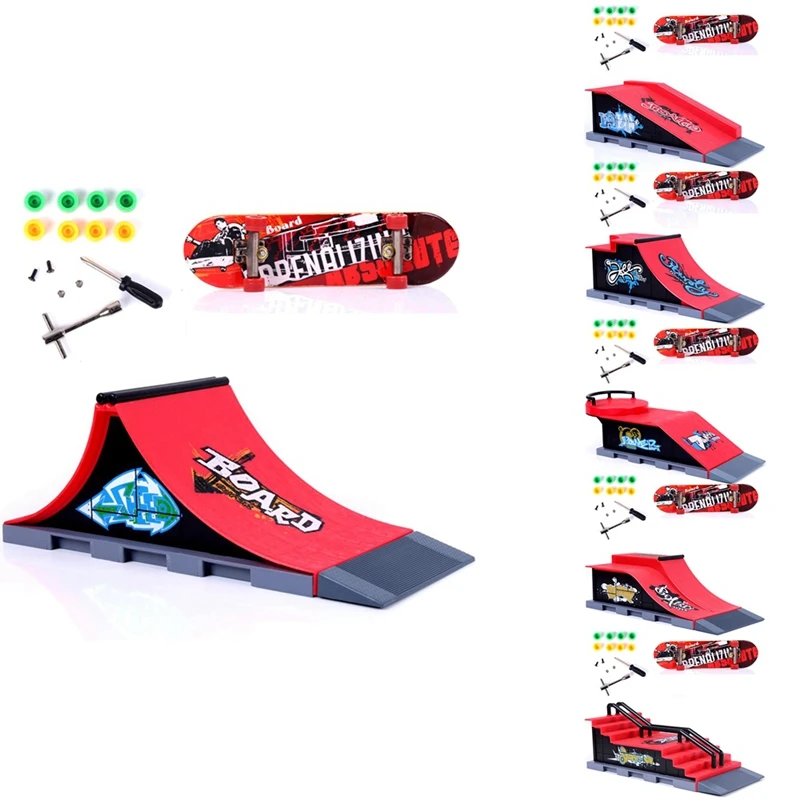 

Finger Skateboards Skate Ramp Parts Set Toy Fingers Training Sport Fingerboard Toys Skate Park Ramp Toy