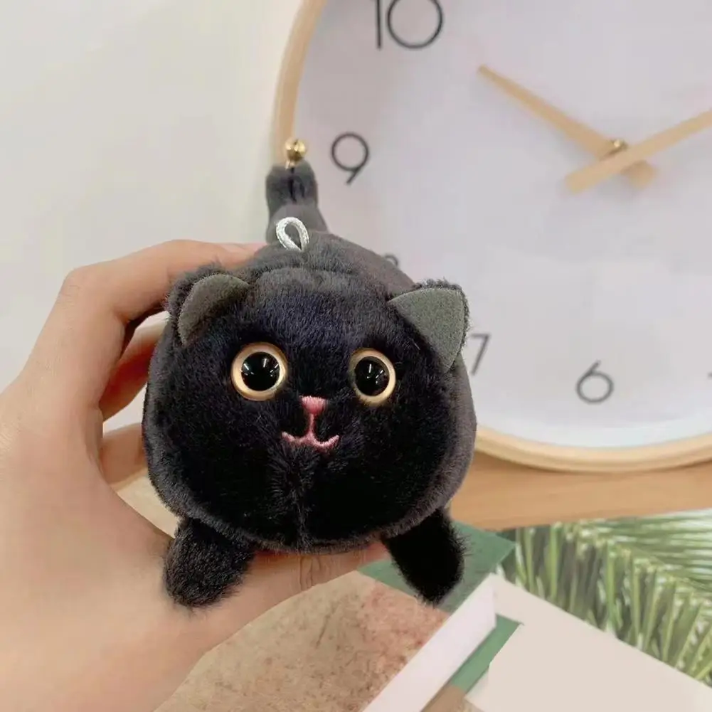 

Stuffed Soft Stuffed Plush Cat Pendant with Bell Whistle Keyring Backpack Decoration for Baby Girl Kids Gift Keychain Pendant