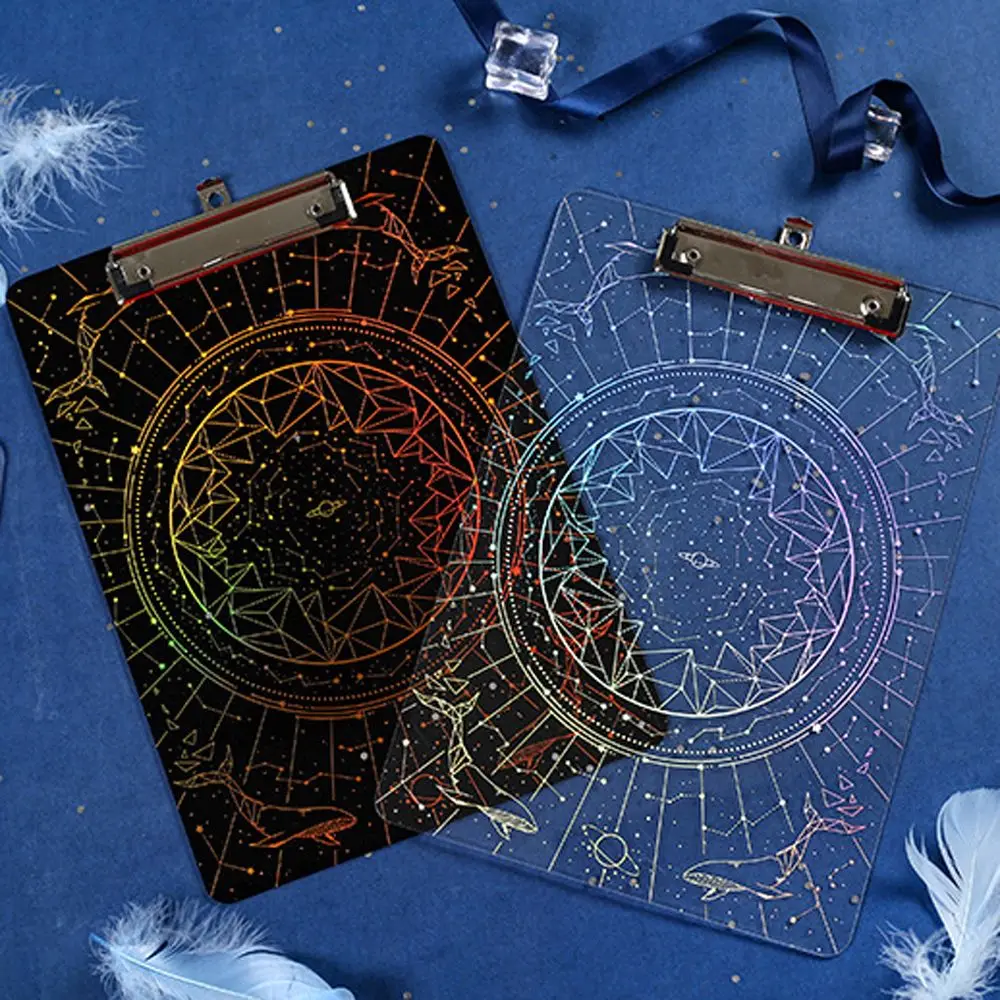 

Лазерная бронзовая бумага для документов с изображением звездного неба, бумажная бумага для документов, акриловая панель для хранения с высокой прозрачностью