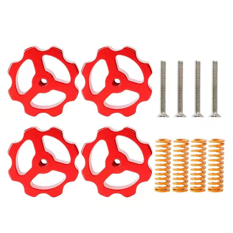 

Модернизированные Алюминиевые гайки M4 с нагревательными пружинами и винтами для Ender 3/5 Pro, 4 упаковки