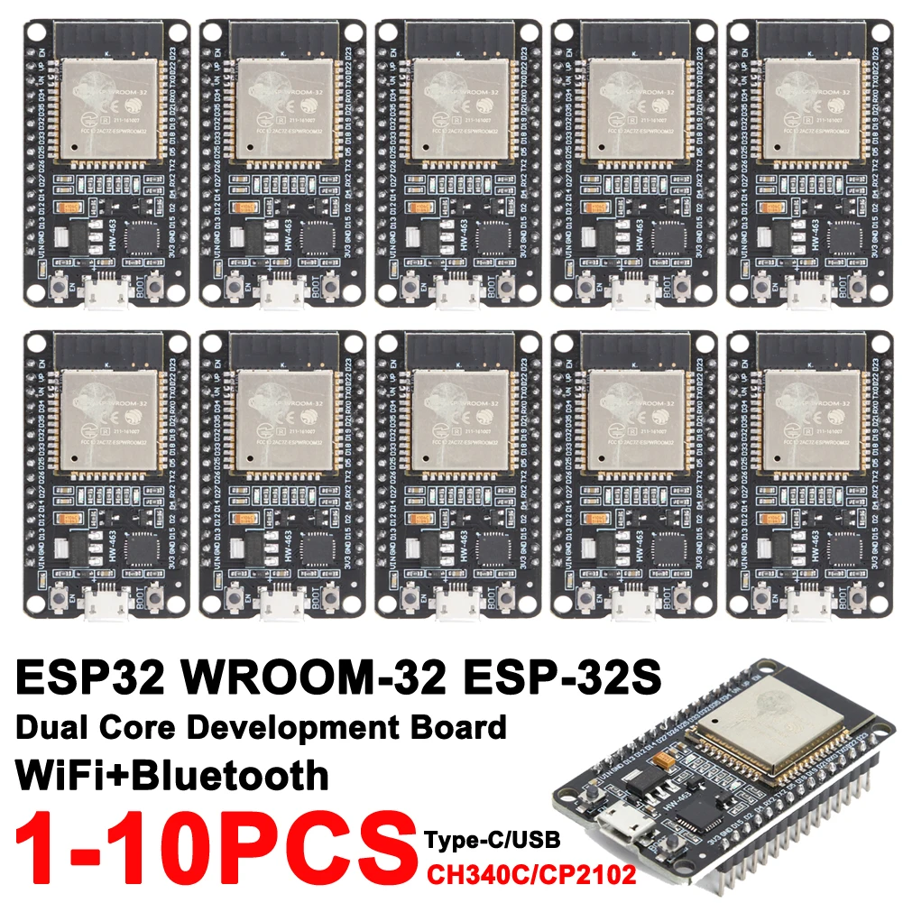 Макетная плата 1-10PC ESP32, Wi-Fi + телефон, 30Pin, ультра-низкое энергопотребление, двухъядерный телефон
